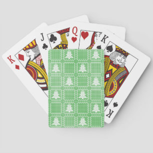 Gezellige kerstboom lelijke trui geruit patroon pokerkaarten