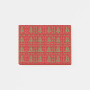 Gezellige kerstboom lelijke trui geruit patroon post-it® notes