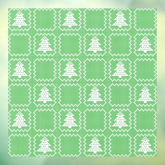 Gezellige kerstboom lelijke trui geruit patroon raamsticker (Vel 3)