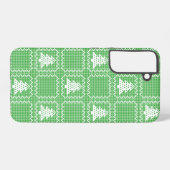 Gezellige kerstboom lelijke trui geruit patroon samsung galaxy hoesje (Achterkant horizontaal)