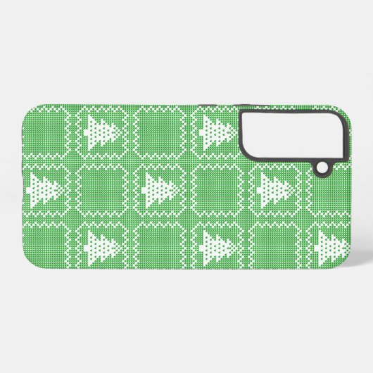 Gezellige kerstboom lelijke trui geruit patroon samsung galaxy hoesje (Achterkant horizontaal)