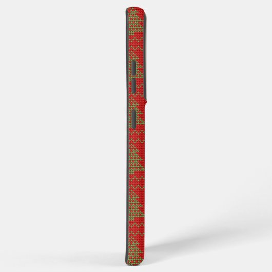 Gezellige kerstboom lelijke trui geruit patroon samsung galaxy hoesje (Rechterkant)