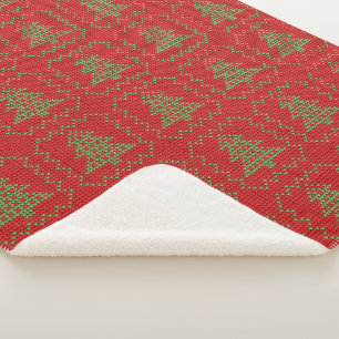 Gezellige kerstboom lelijke trui geruit patroon sherpa deken