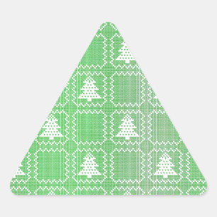 Gezellige kerstboom lelijke trui geruit patroon sticker