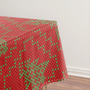 Gezellige kerstboom lelijke trui geruit patroon tafelkleed