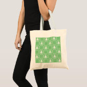Gezellige kerstboom lelijke trui geruit patroon tote bag (Voorkant (product))