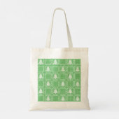 Gezellige kerstboom lelijke trui geruit patroon tote bag (Achterkant)