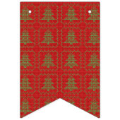 Gezellige kerstboom lelijke trui geruit patroon vlaggetjes (Eerste vlag)