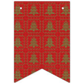 Gezellige kerstboom lelijke trui geruit patroon vlaggetjes (Derde vlag)