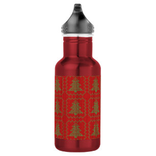 Gezellige kerstboom lelijke trui geruit patroon waterfles 