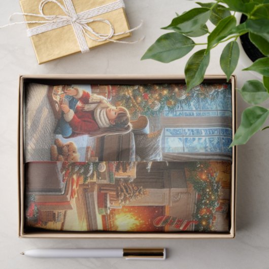 Gezellige kerstboom met Schattige KidsTissue Papie Tissuepapier (Geschenk)