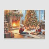 Gezellige kerstboom met Schattige KidsTissue Papie Tissuepapier (Voorkant)
