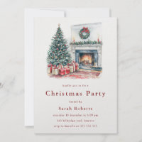 Gezellige kerstboom & open haard kerstfeest
