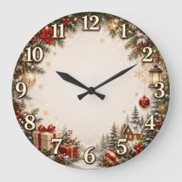 Gezellige kerstcadeau wandklok