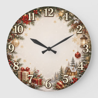 Gezellige kerstcadeau wandklok