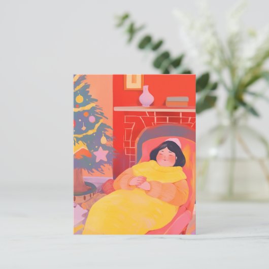 Gezellige kerstdag briefkaart (Staand voorkant)