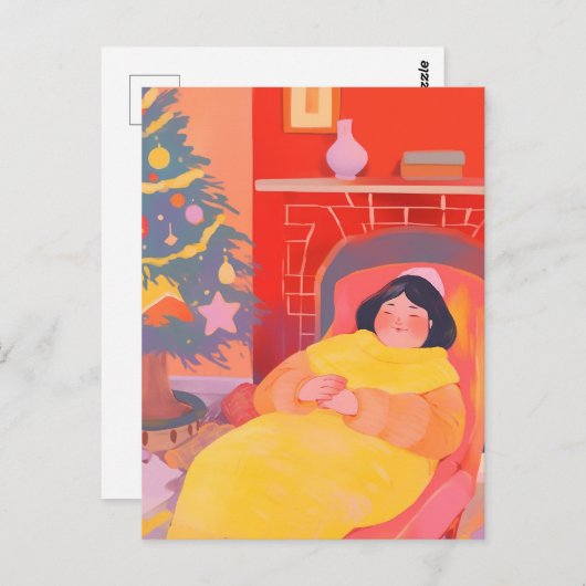 Gezellige kerstdag briefkaart (Voorkant / Achterkant)