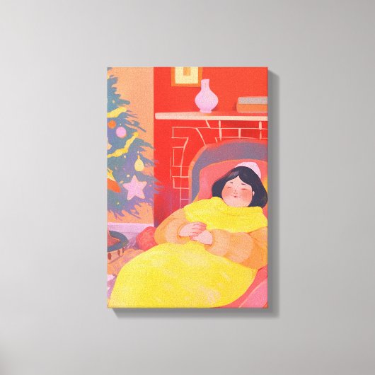 Gezellige kerstdag canvas afdruk (Voorkant)