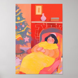 Gezellige kerstdag poster