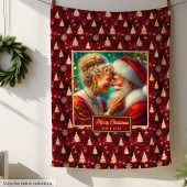 Gezellige kerstdeken Bourgondië Goud Vakantie Deco Fleece Deken