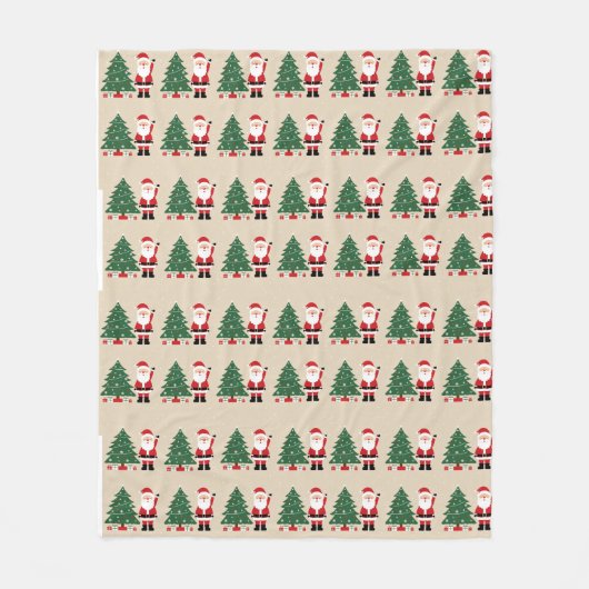 Gezellige kerstdeken met kerstman fleece deken (Voorkant)