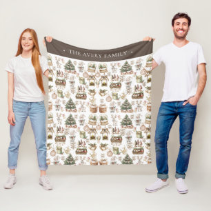 Gezellige kerstdeken met Waterverf design Fleece Deken