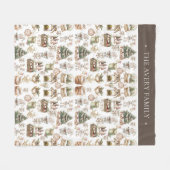 Gezellige kerstdeken met Waterverf design Fleece Deken (Voorkant (Horizontaal))