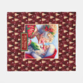 Gezellige kerstdeken Mr & Mrs Claus Gift Fleece Deken (Voorkant (Horizontaal))