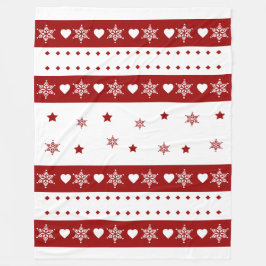 Gezellige kerstdeken – ster en sneeuw Design Fleece Deken