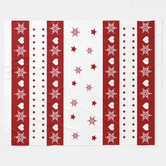 Gezellige kerstdeken – ster en sneeuw Design Fleece Deken (Voorkant (Horizontaal))
