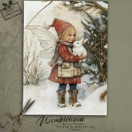 Gezellige kerstfee met Snowy Woodland Bunny Tissuepapier