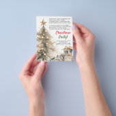 Gezellige Kerstfeest Kerstboom | Uitnodiging gedic Flyer (Hand)