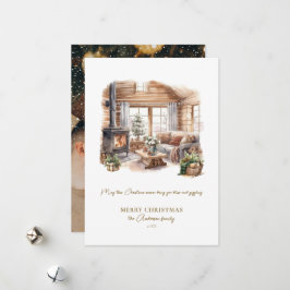 Gezellige kerstfoto vakantiekaart feestdagenkaart