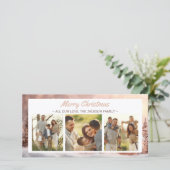 Gezellige Kerstgroeten 3 Fotocollage Feestdagenkaart (Staand voorkant)