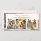 Gezellige Kerstgroeten 3 Fotocollage Feestdagenkaart (Voorkant)