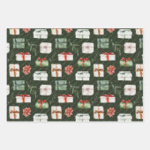 Gezellige kersthaard, Cadeaus & Bomen Vakantie Inpakpapier Vel (Voorkant)