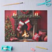 Gezellige kersthaard met kousen Decoupage Tissuepapier (Craft)