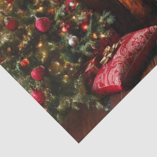 Gezellige kersthaard met kousen Decoupage Tissuepapier (Detail)