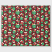 Gezellige kersthandschoenen & peperkoek latte donk cadeaupapier (Vlak)