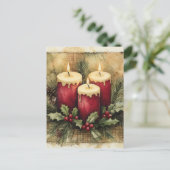 Gezellige kerstkaarsen feestdagenkaart (Staand voorkant)