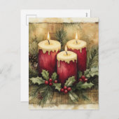 Gezellige kerstkaarsen feestdagenkaart (Voorkant / Achterkant)