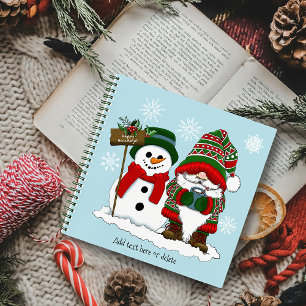 Gezellige Kerstkabouter Sneeuwman Winter Vakantie  Notitieboek