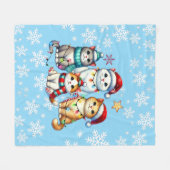 Gezellige kerstkat fleece deken (Voorkant (Horizontaal))