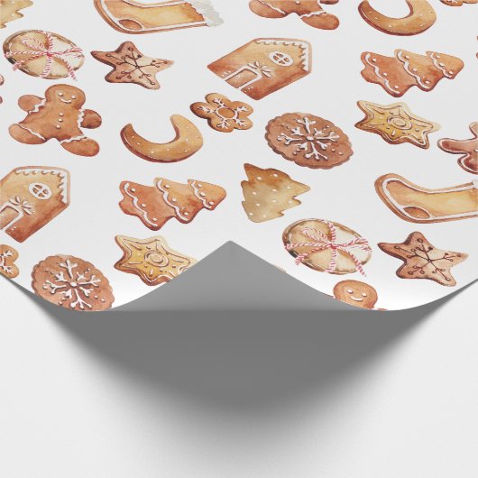 Gezellige kerstkoekjes inpakpapier (Hoek)