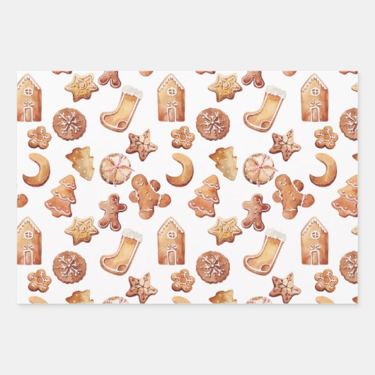 Gezellige kerstkoekjes inpakpapier (Voorkant 3)