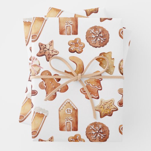Gezellige kerstkoekjes inpakpapier (In situ)