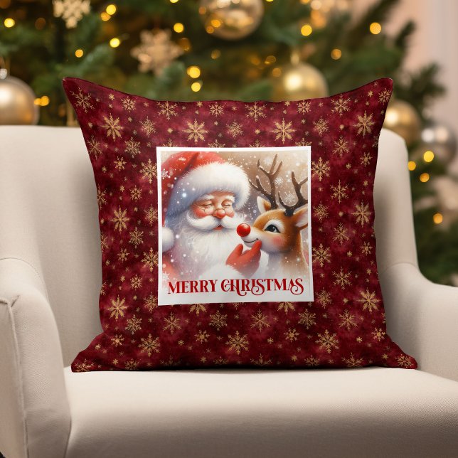 Gezellige Kerstkussen Cute Sinterklaas en Rudolph Kussen (Cozy Christmas Pillow Cute Santa Claus and Rudolph

)