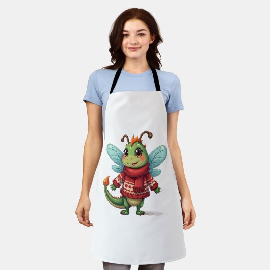 Gezellige kerstlibel schort (Gedragen)