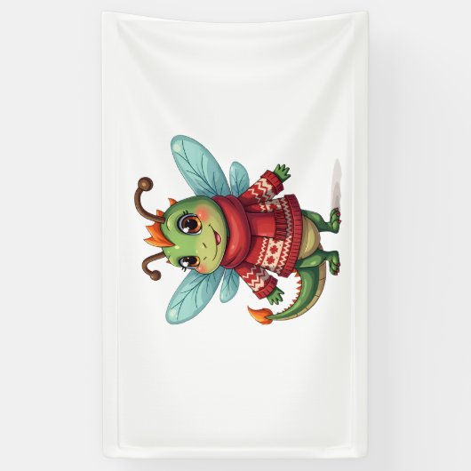 Gezellige kerstlibel spandoek (Verticaal)