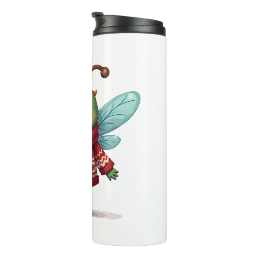 Gezellige kerstlibel thermosbeker (Geroteerd rechts)